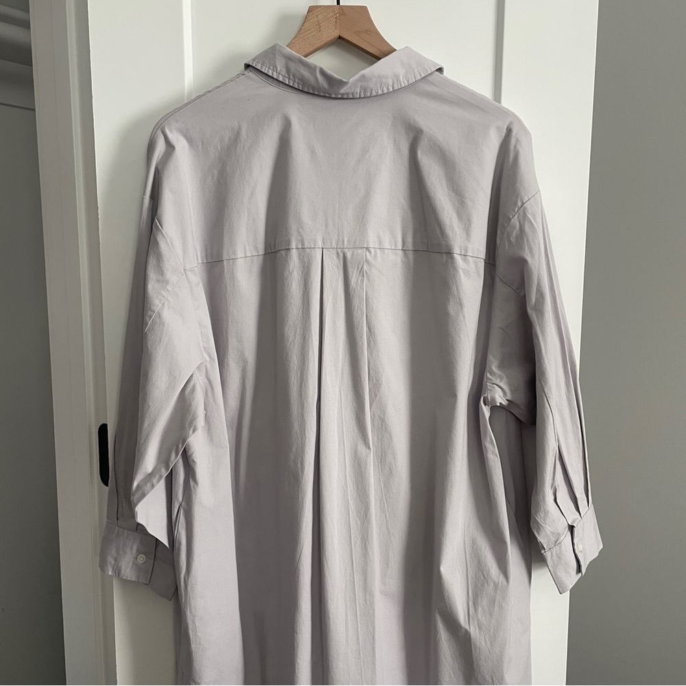 Pistola Sloane Oversized Button Down Shirt Dress in Blue Mist Size Medium - Picture 6 of 13
